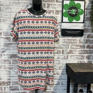 Colorful Striped Snowflake night gown